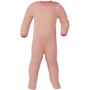 Babygrow with Feet in Wool and Silk