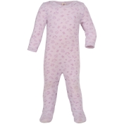 Printed Babygrow with Feet in Wool and Silk