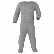 Babygrow with Feet in Wool and Silk