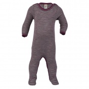 Babygrow with Feet in Wool and Silk