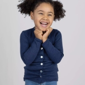 Fine-Rib Cardigan in Organic Wool and Silk Fine-Rib Cardigan in Organic Wool and Silk