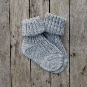 Colourful Roll-Top Baby Socks in Wool & Cotton