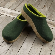 Slippers in Felted Wool with Cork & Latex Sole