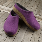 Slippers in Felted Wool with Cork & Latex Sole