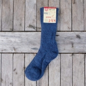 Walking Socks in Organic Wool. Green rib-knit adult walking socks with  terry sole in 100% organic wool by Hirsch Natur.