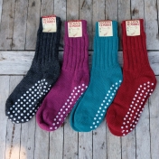 Non-slip House Socks in Organic Wool | Organic Wool Grippy Sock for Adults