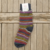 Adult\'s Stripy Organic Wool Terry Socks