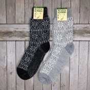 Adult\'s Organic Wool & Linen Starry Fair-Isle Socks