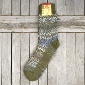 Adult\'s Starry Fair-Isle Socks in Thick Organic Wool