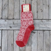 Adult\'s Starry Fair-Isle Socks in Thick Organic Wool