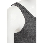 Unisex Ribbed Sleeveless Vest in Wool, Cotton and Silk