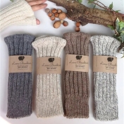 Knitted Wrist Warmers in Sheeps Wool and Alpaca Wool