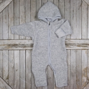 Snugglesuit in Organic Merino Wool Fleece with Cotton Lined Hood