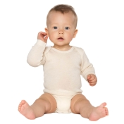 Extra-Soft Long-Sleeved Baby Body in Organic Wool and Silk