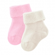 2-Pack Soft Organic Cotton Terry Baby Socks