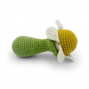 Chamomile Flower Hand Crocheted Rattle