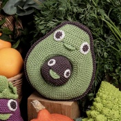 Katia Avocado & her Baby Seed Hand Crocheted Music Box