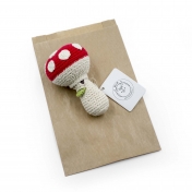 Meredith Mushroom Hand Crocheted Rattle