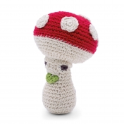 Meredith Mushroom Hand Crocheted Rattle