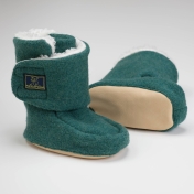 Boiled Merino Wool Booties With Cotton Fleece Lining