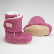 Boiled Merino Wool Booties With Cotton Fleece Lining