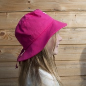 Wide Brim Bucket Hat in Organic Cotton (Cala)