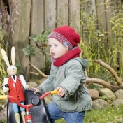 Knitted Two-Tone Merino Wool Long Beanie