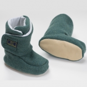 Fully Lined Long Boiled Wool Booties with Single Velcro