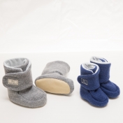 Fully Lined Long Boiled Wool Booties with Single Velcro