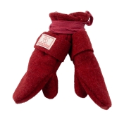 Mittens with Elasticated Cuffs in Organic Boiled Merino Wool