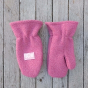 Mittens with Elasticated Cuffs in Organic Boiled Merino Wool