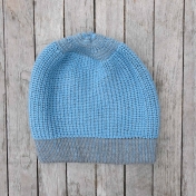 Knitted Two-Tone Merino Wool Long Beanie