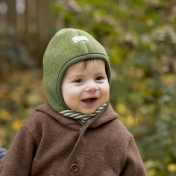 Soft Wool Fleece Balaclava with Wool and Silk Cuff