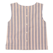 Sleeveless Top in Organic Cotton Ticking Stripe