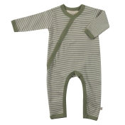 Organic Cotton Fine Stripe Kimono Romper