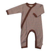 Organic Cotton Fine Stripe Kimono Romper