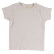 Short Sleeved Organic Cotton Pointelle Tee Shirt