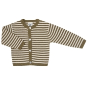 Stripy Cardigan in Soft Organic Cotton & Linen