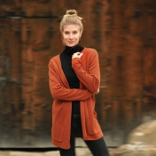 Women's Long Cardigan in Organic Merino Wool