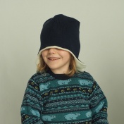 Knitted Wool Hat with Cotton Fleece Lining