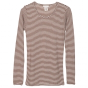 Women\'s Rib Long-Sleeved Striped Tee in Soft Organic Cotton