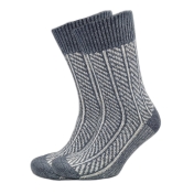 Women\'s Ribbed Herringbone Socks in Organic Wool and Cotton