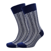 Women\'s Ribbed Herringbone Socks in Organic Wool and Cotton