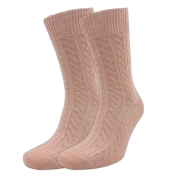 Women\'s Cable Knit Socks In Organic Wool & Alpaca