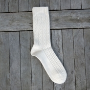 Women\'s Cable Knit Socks In Organic Wool & Alpaca