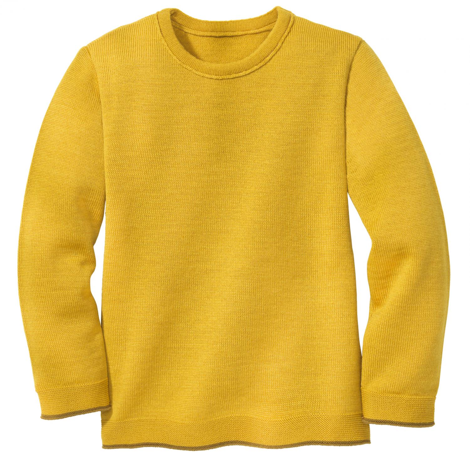 Lightweight Plain Knit Jumper with Trim in Organic Merino Wool [3113 ...