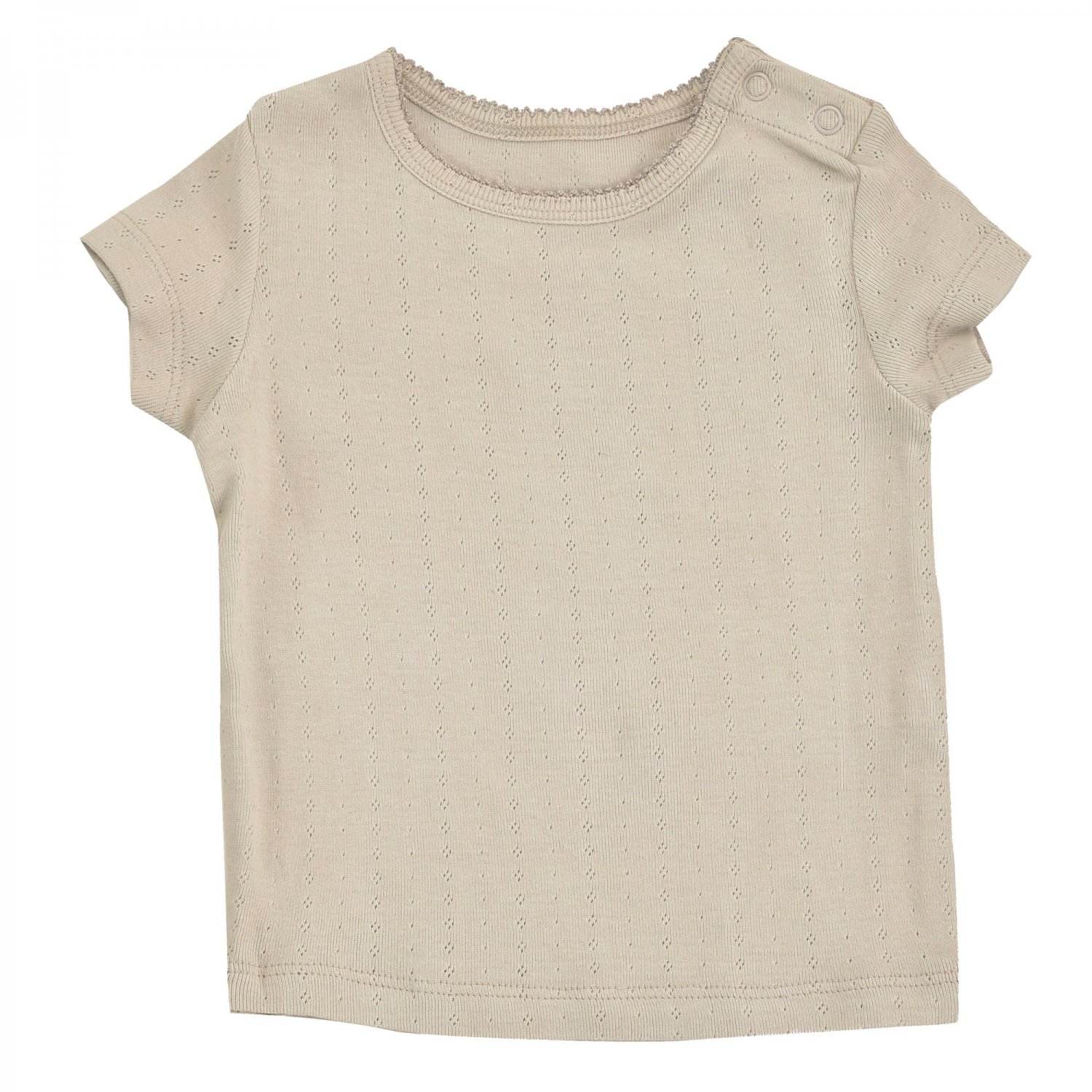 Short Sleeved Organic Cotton Pointelle Tee Shirt [Pointelle T-shirt ...