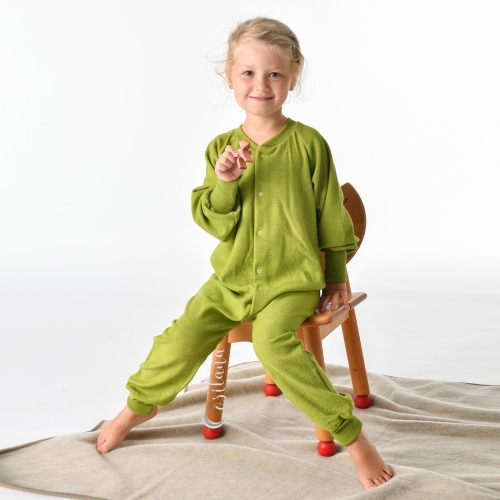 Engel Organic Wool Terry Pajamas with Sheep Embroidery - Little