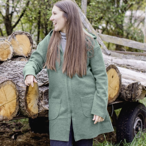 Organic wool coat on sale