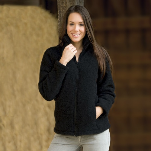 Fitted Wool Zip Fleece Jacket for Women